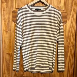 Banana Republic Brown and Cream Striped Long Sleeve Sweater